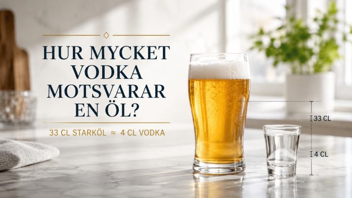 hur mycket vodka motsvarar en öl