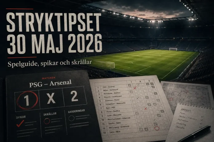 Stryktipset 30 maj 2026