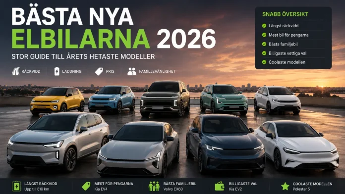 bästa nya elbilarna 2026