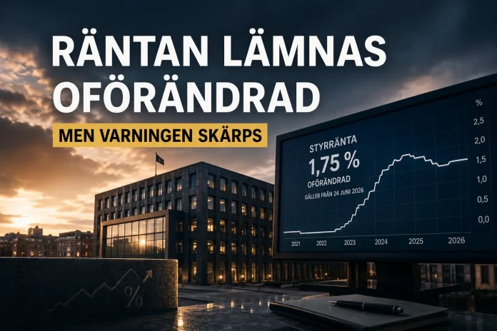 Riksbanken lämnar räntan oförändrad