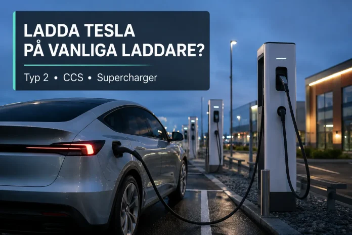 kan man ladda Tesla på vanliga laddare