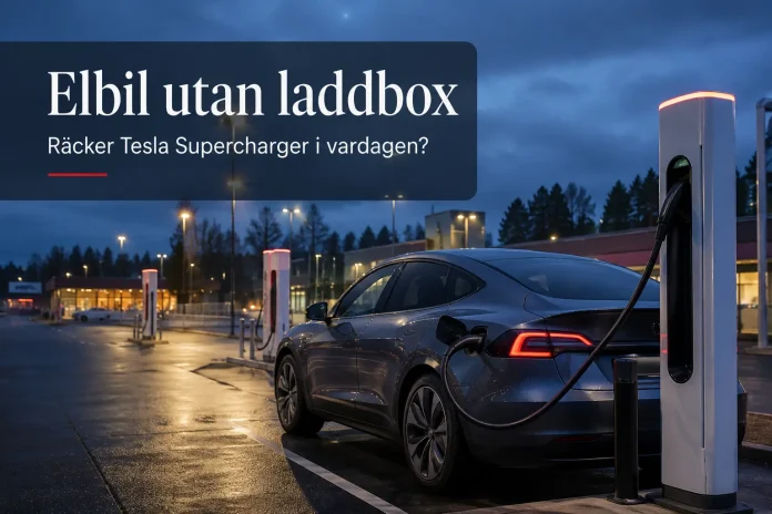 elbil utan laddbox Tesla Supercharger