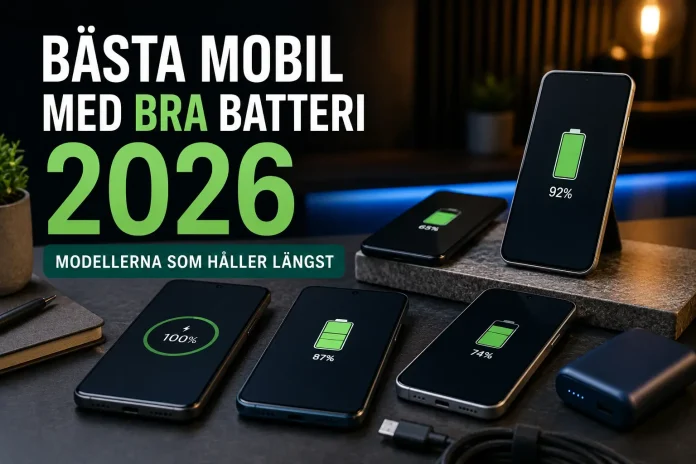 bästa mobil med bra batteri 2026