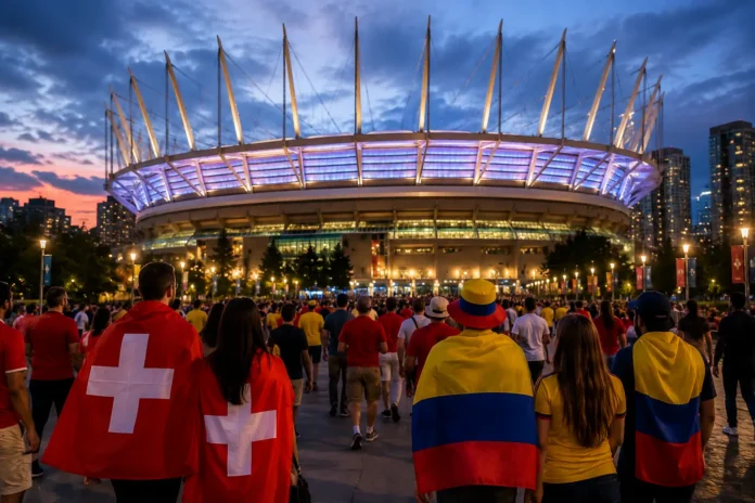 Schweiz - Colombia på tv