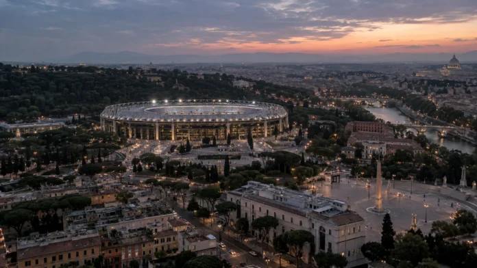 Roma-supportrar fascisthälsningar