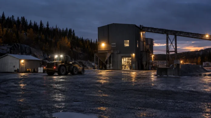 brand vid Botnia Golds gruva