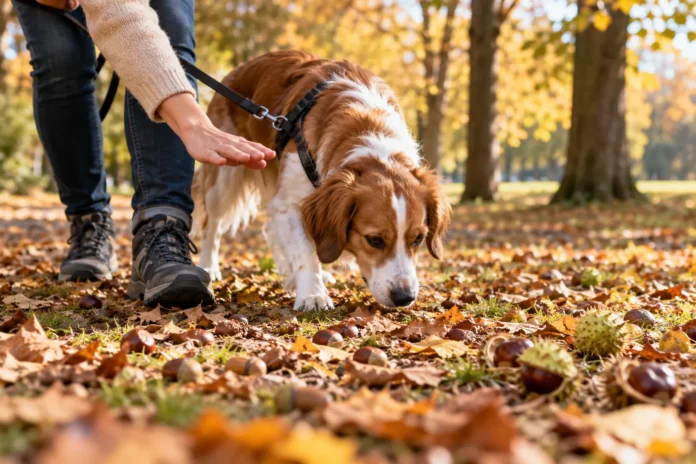 hund åt ekollon eller hästkastanj